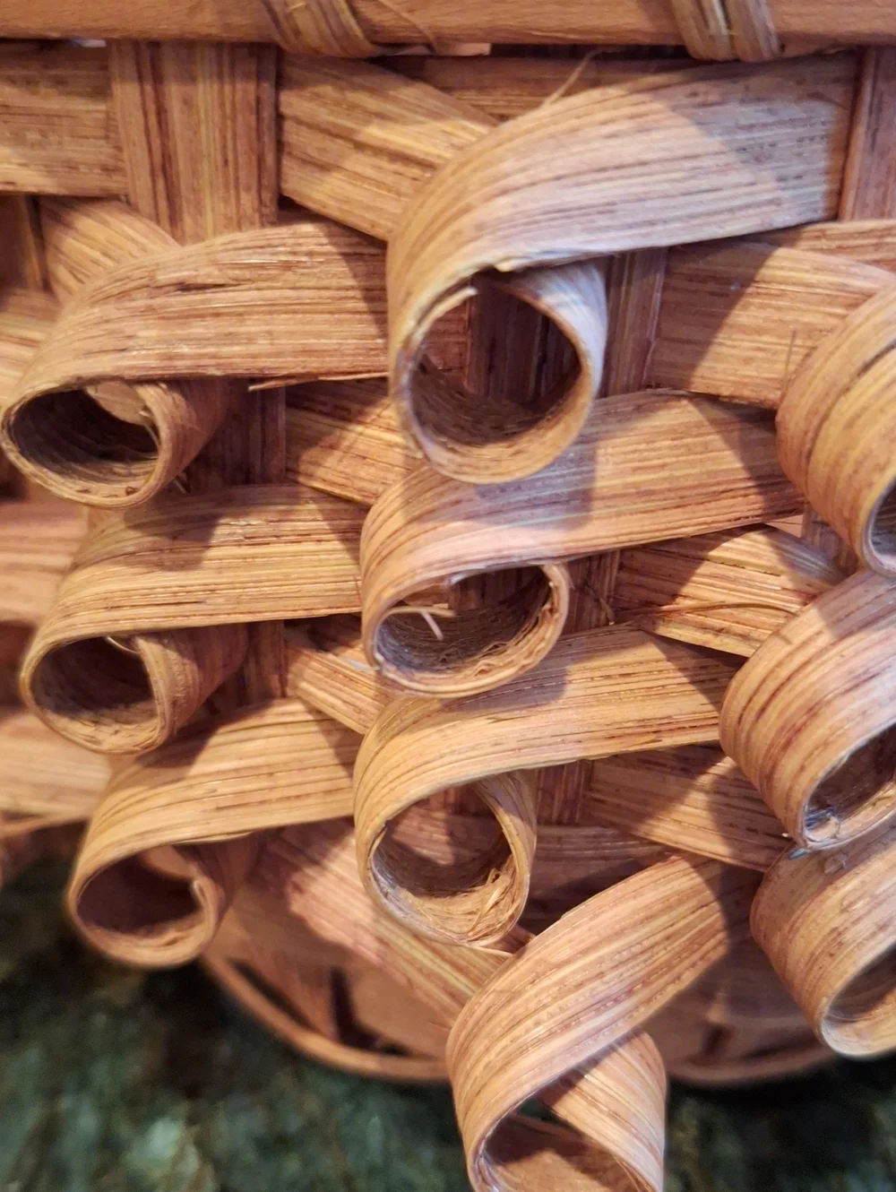Handmade Natural Wood Porcupine Curl Basket